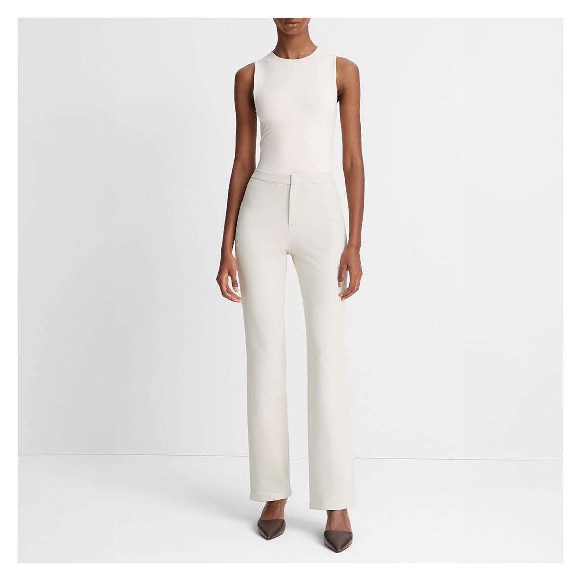 White Tapered Leg Trouser main product photo