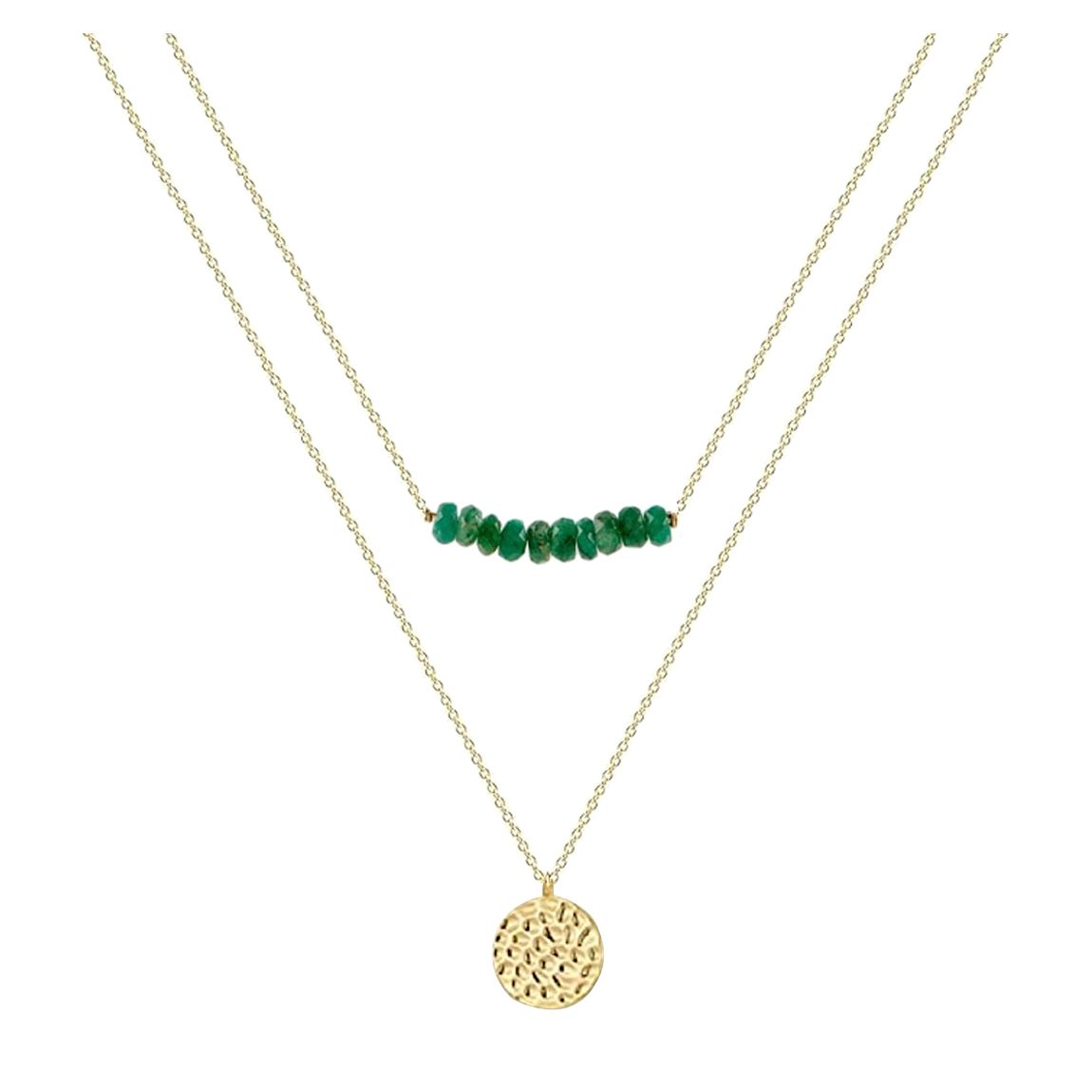 18K Gold Emerald Layer Necklace main product photo
