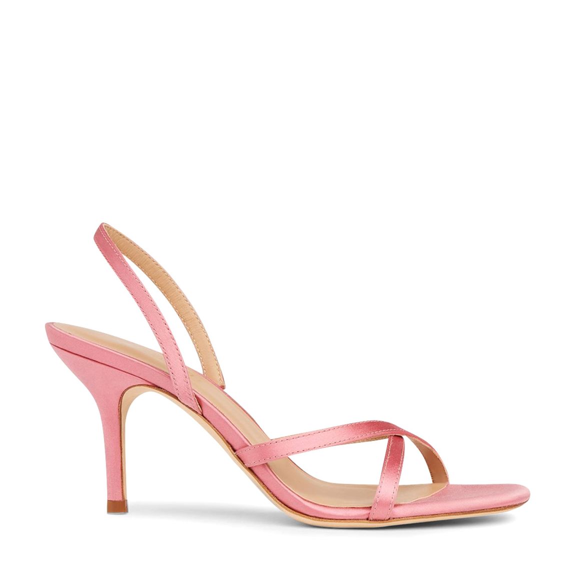 Pink Satin Noon Strappy Sandals main product photo