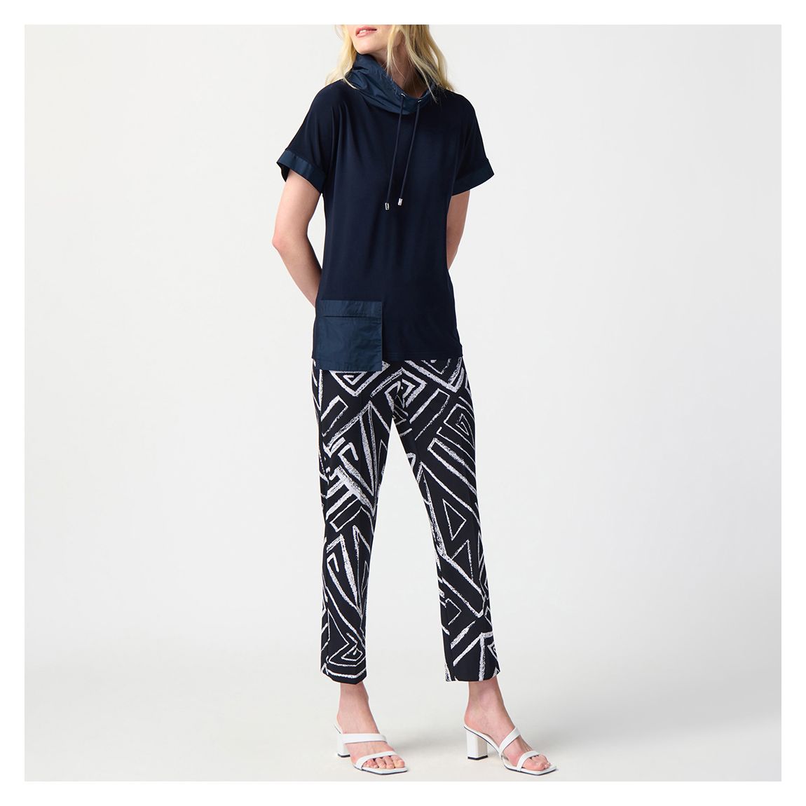 Navy Hooded Short Top main product photo