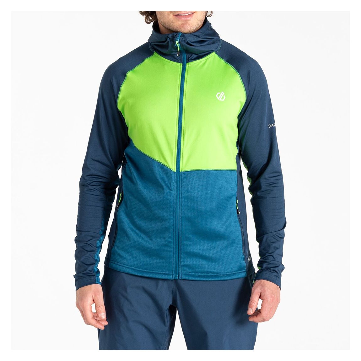 Teal/Lime Assimilate II Core Stretch Midlayer main product photo