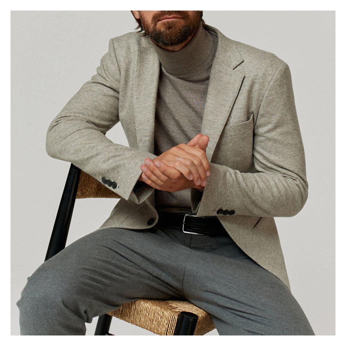 Beige Eccles Cotton Blend Blazer main product photo