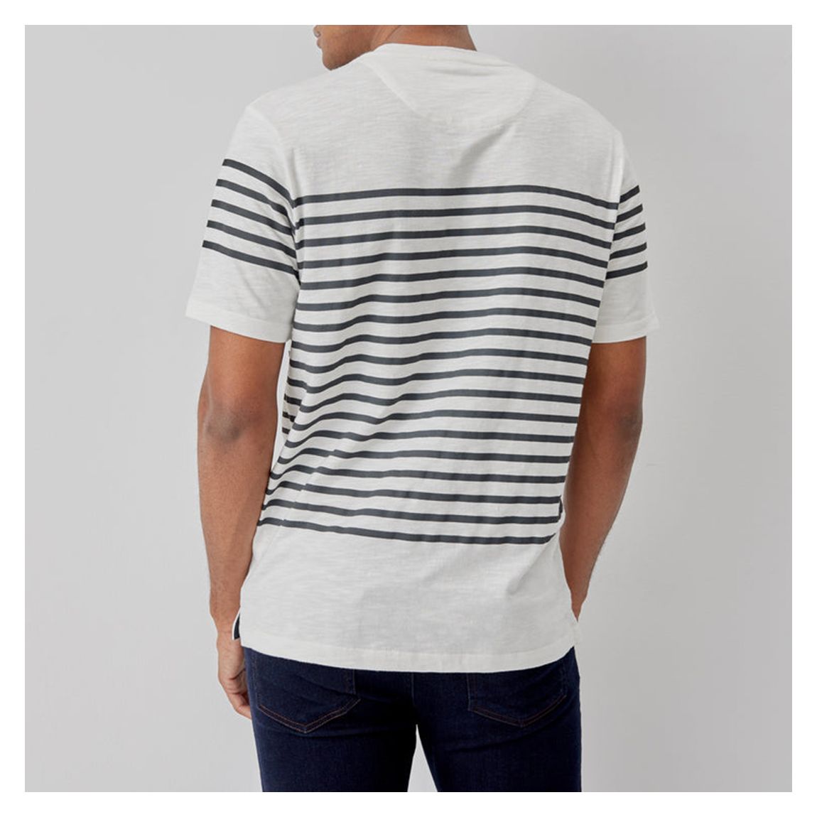 White Helston Striped Cotton T-Shirt main product photo