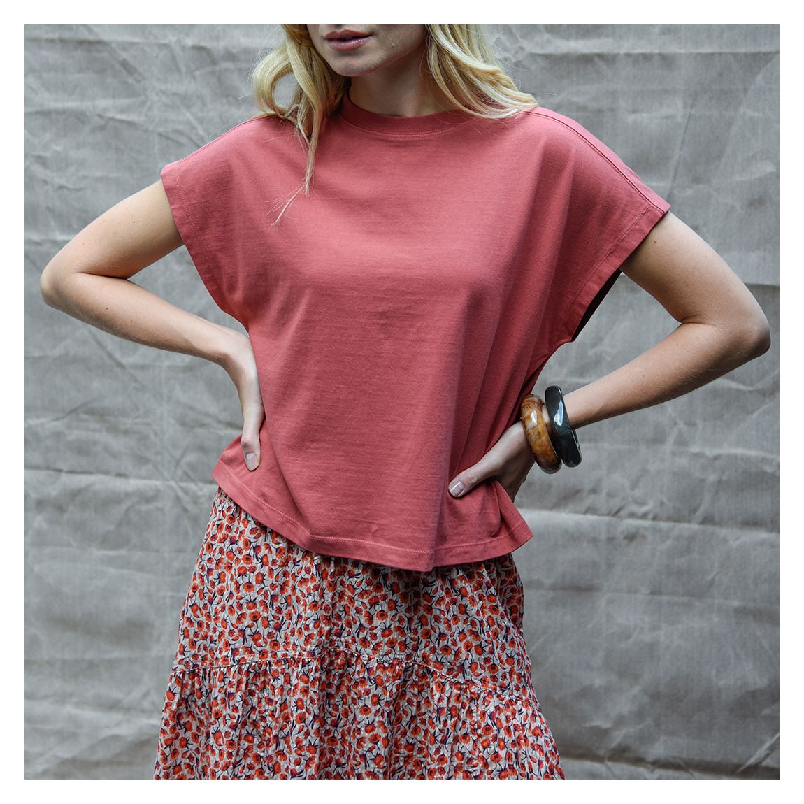 Red Annabel Cotton T-Shirt main product photo