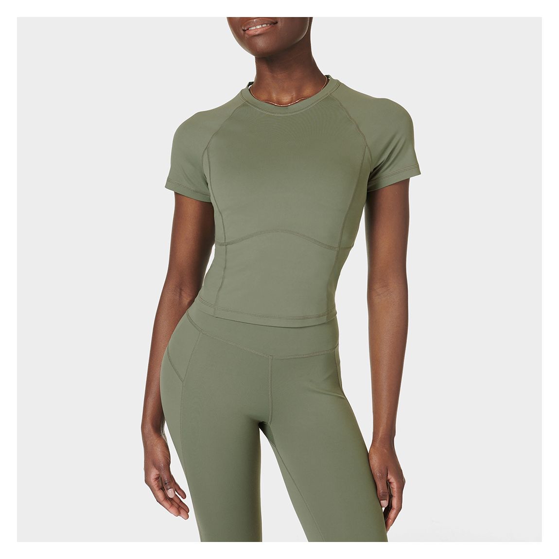 All Day Cropped T-Shirt Umbra Green main product photo