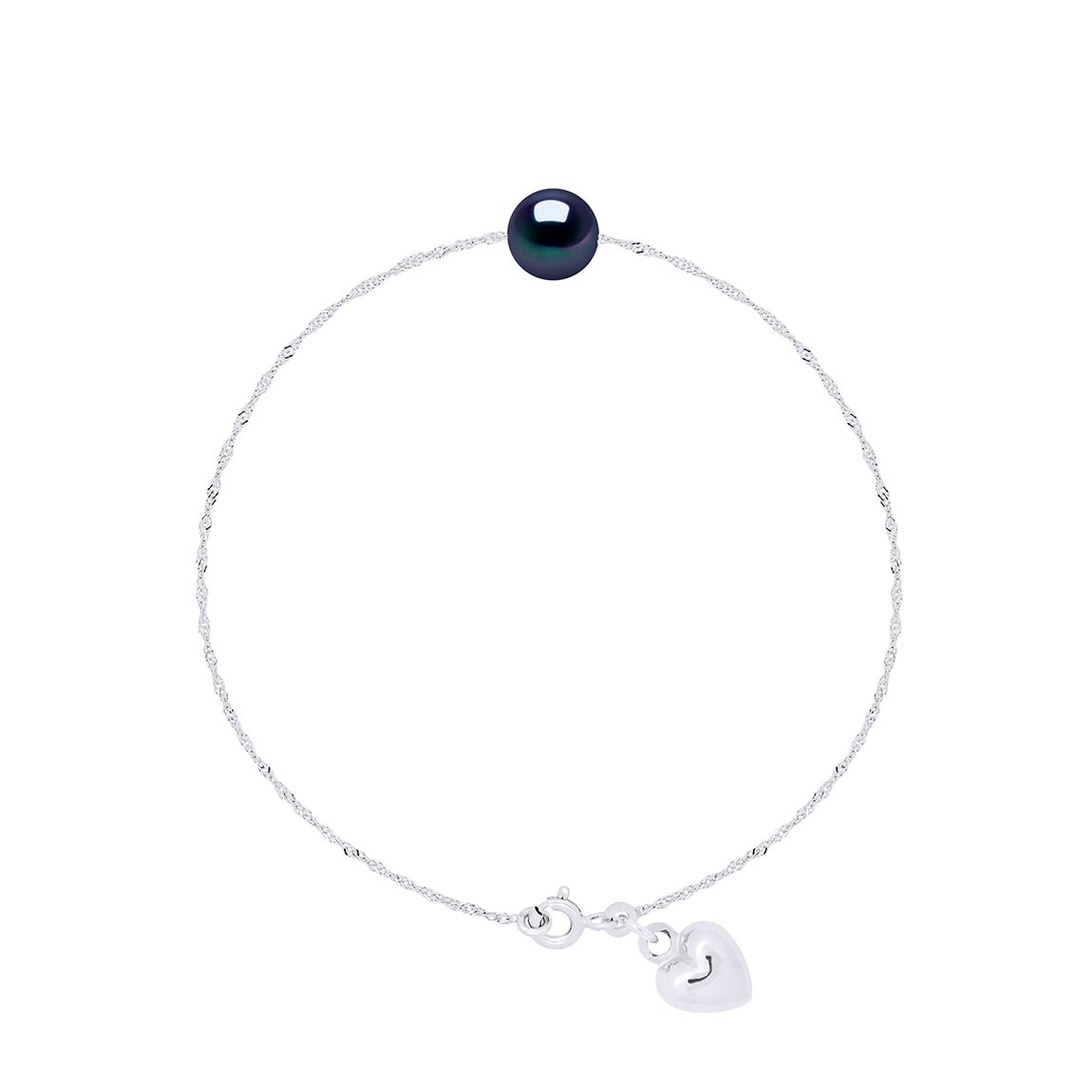Black And Silver Freshwater Pearl Bracelet 8-9 Mm main product photo