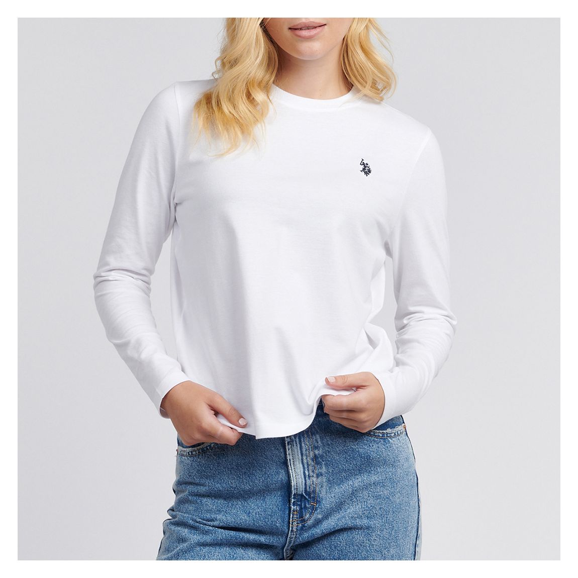 White Long Sleeve Cotton T-Shirt main product photo