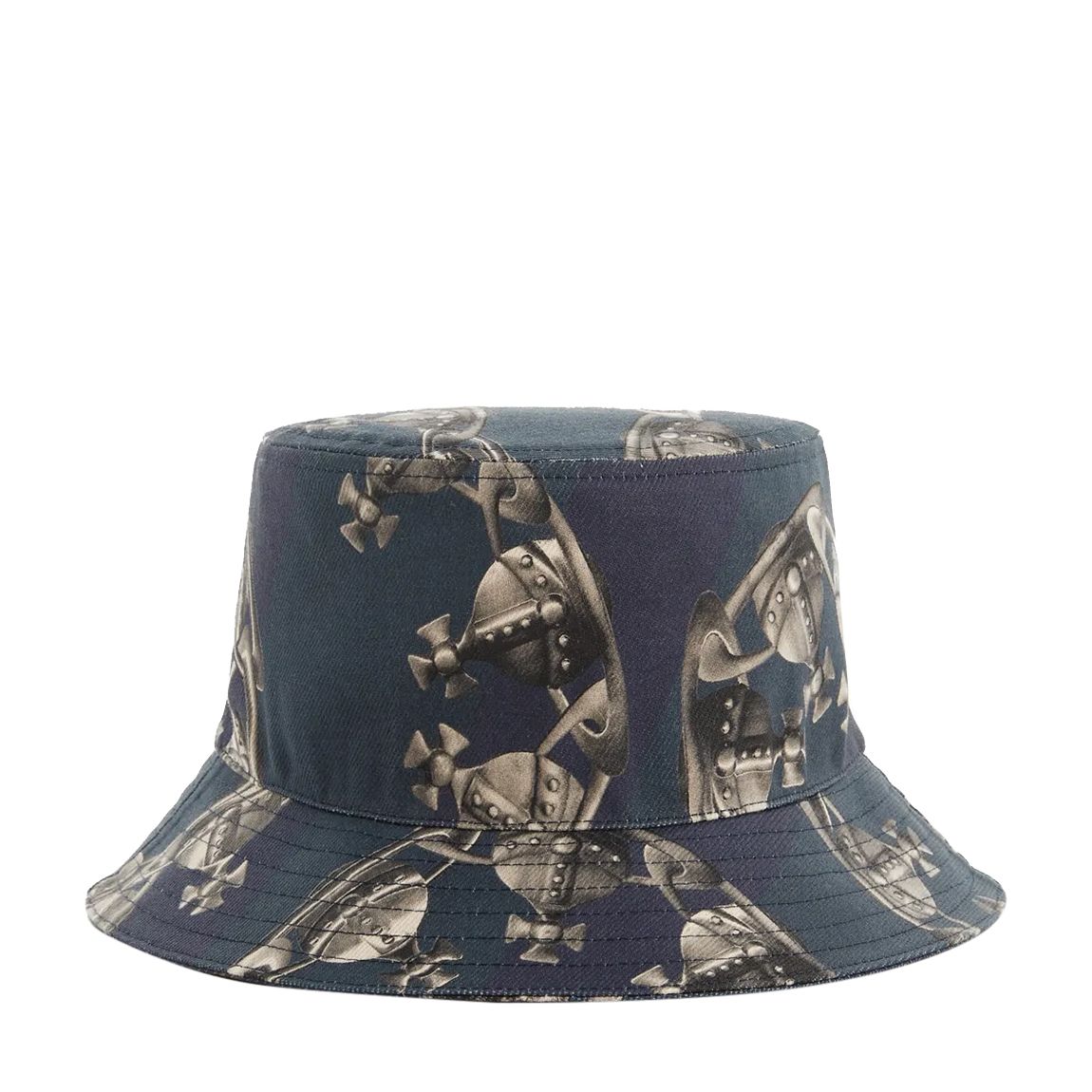 Navy Blue Printed Orb Chain Bucket Hat main product photo