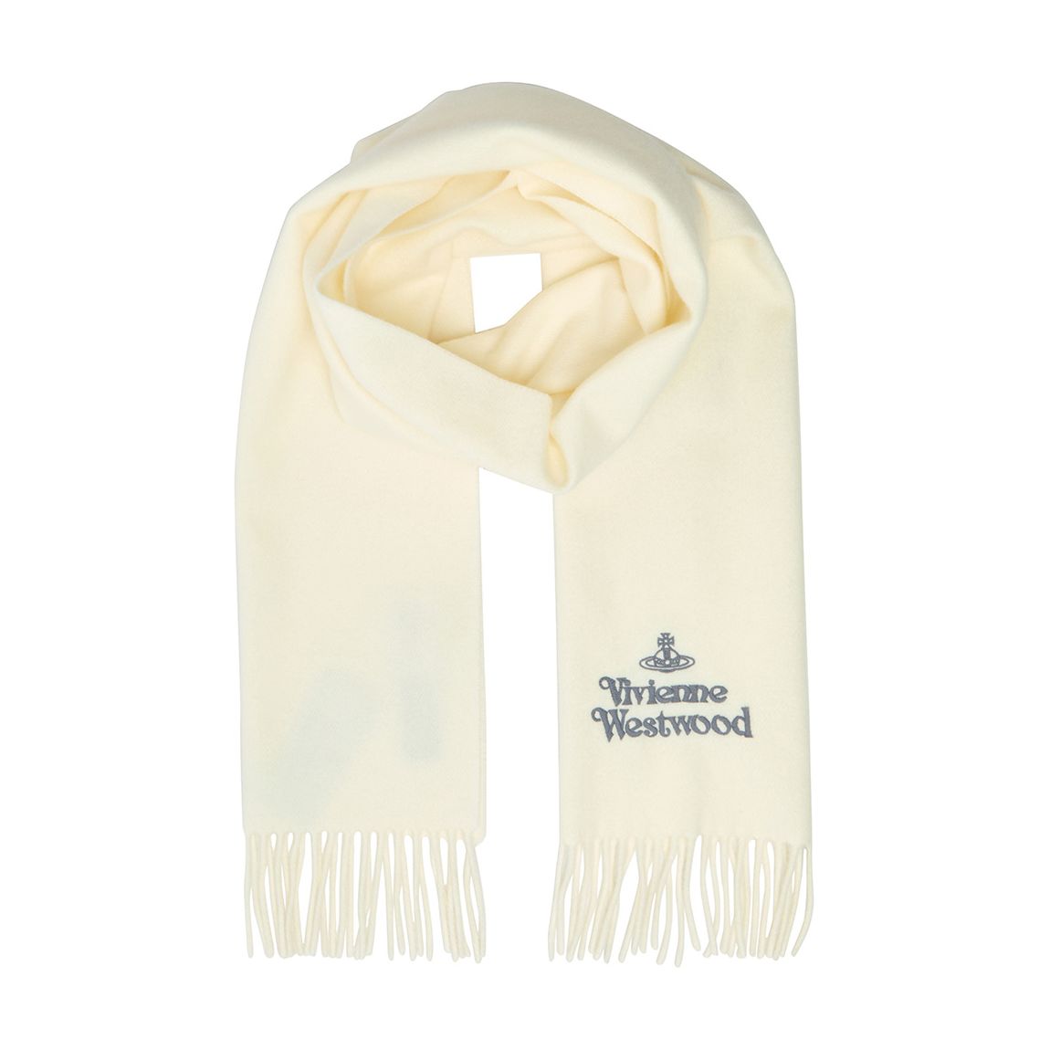 White Embroidered Grey Orb Scarf main product photo