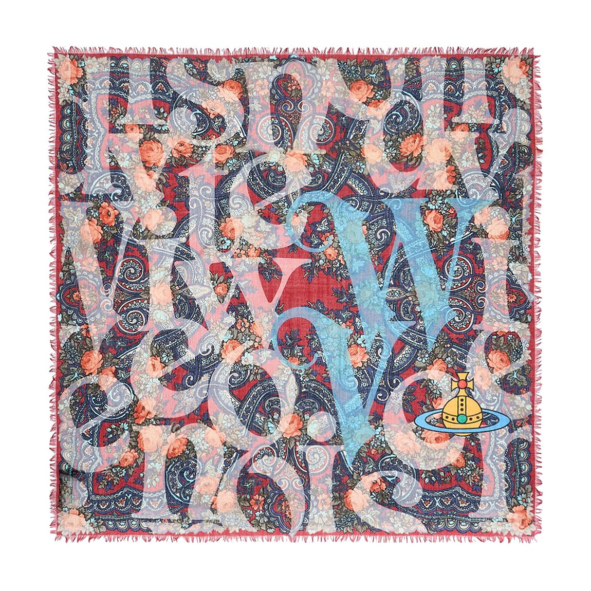 Red Rose Paisley Square Scarf main product photo