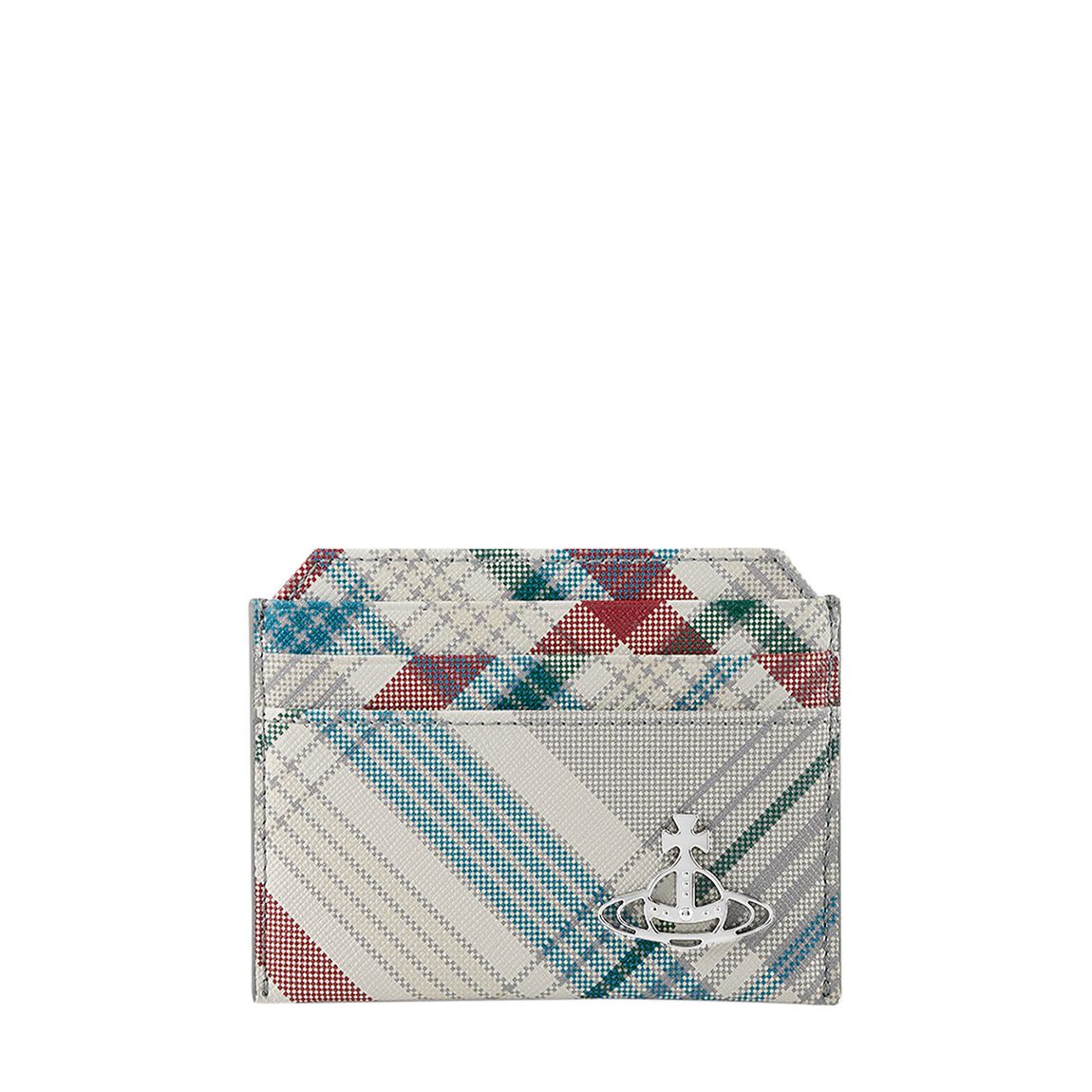 Madras Check Saffiano Slim Card Holder main product photo