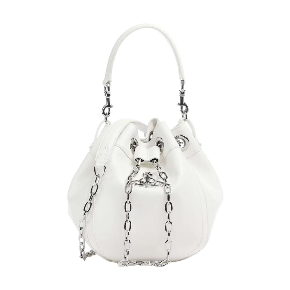 White Chrissy Medium Bucket Bag main product photo