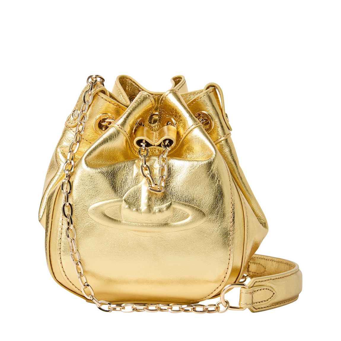 Gold Chrissy Small Bucket Bag main product photo