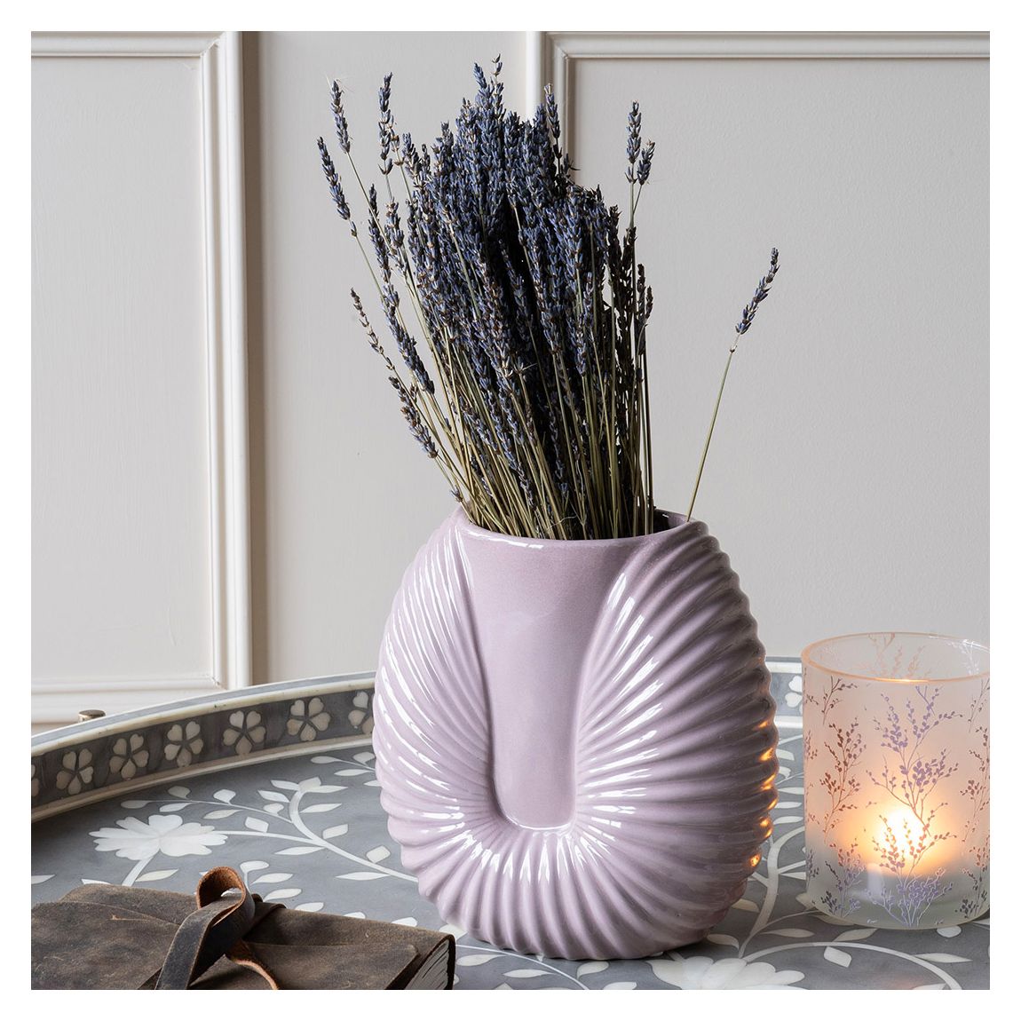 Pink Harriston Stoneware Conche Vase main product photo