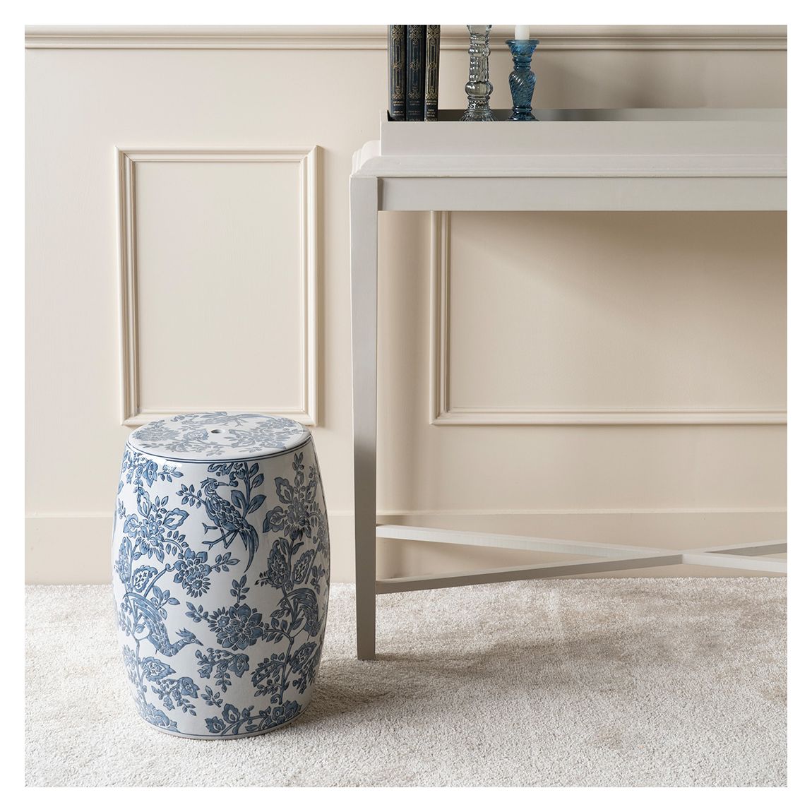Blue and White Adain Palace Drum Stool main product photo