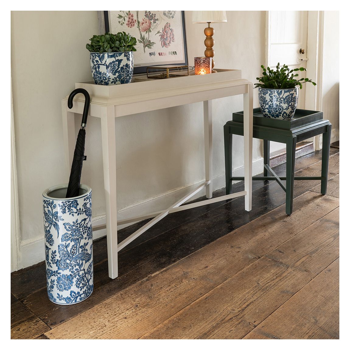 Laura Ashley Blue and White Adain Palace Umbrella Stand main product photo
