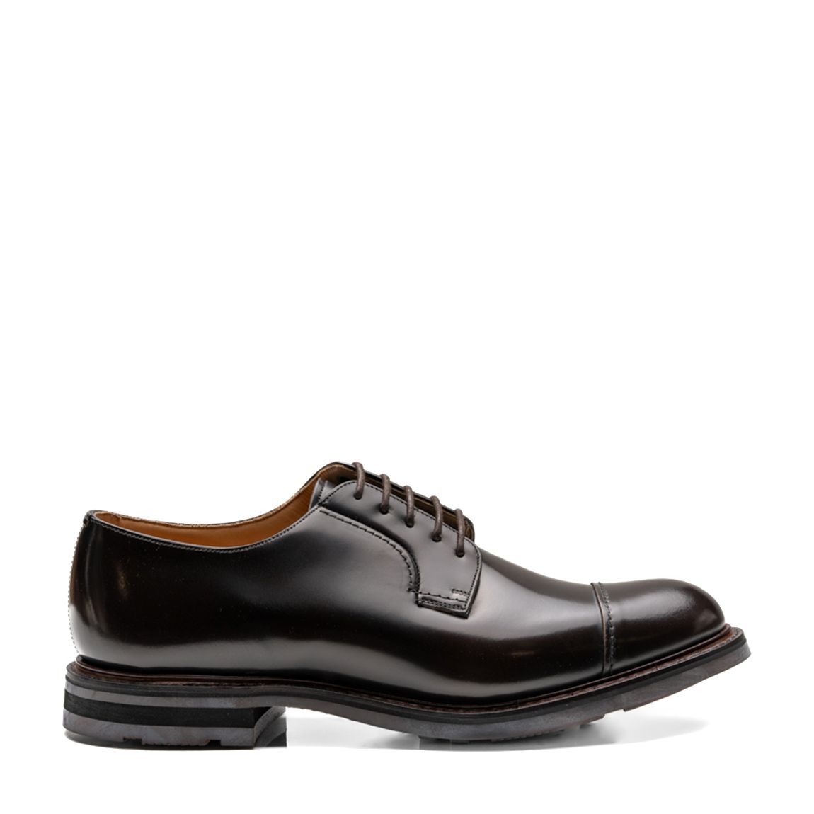 Ebony Brown Leather Wellington Derby main product photo