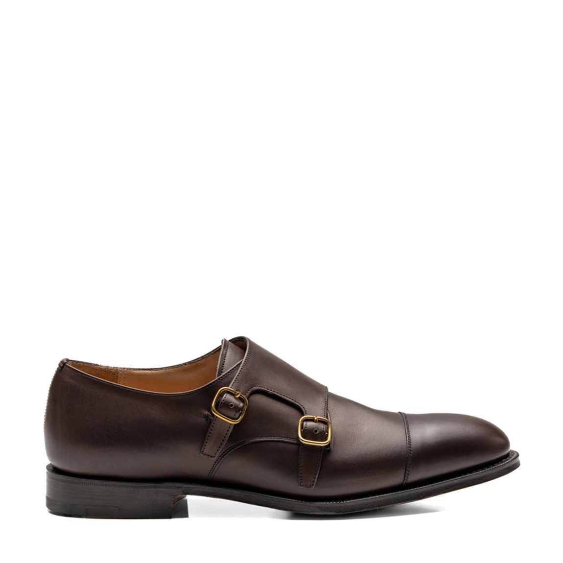 Brown Leather Cowes Monkstrap Shoe main product photo