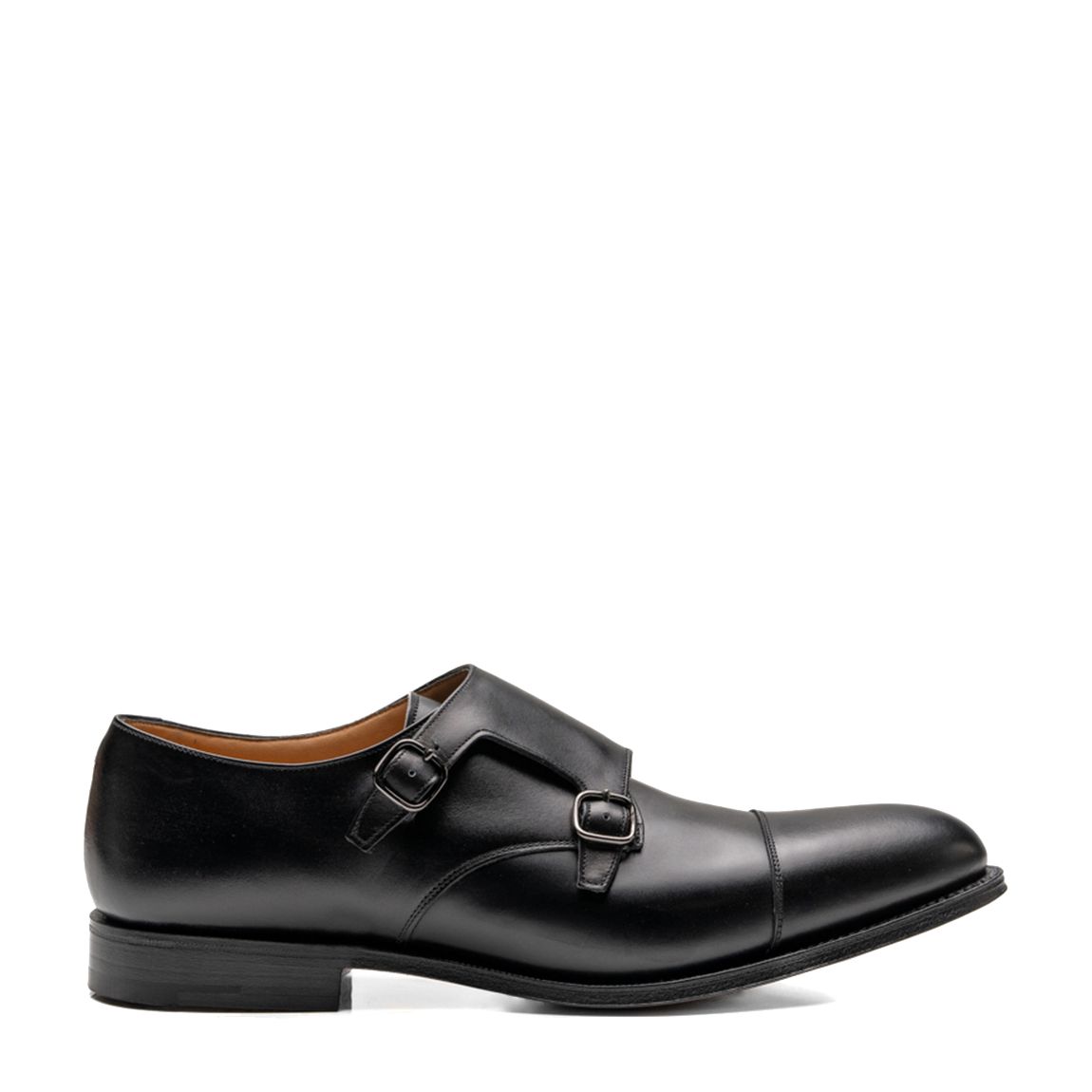 Black Leather Detroit Monkstrap Shoe main product photo