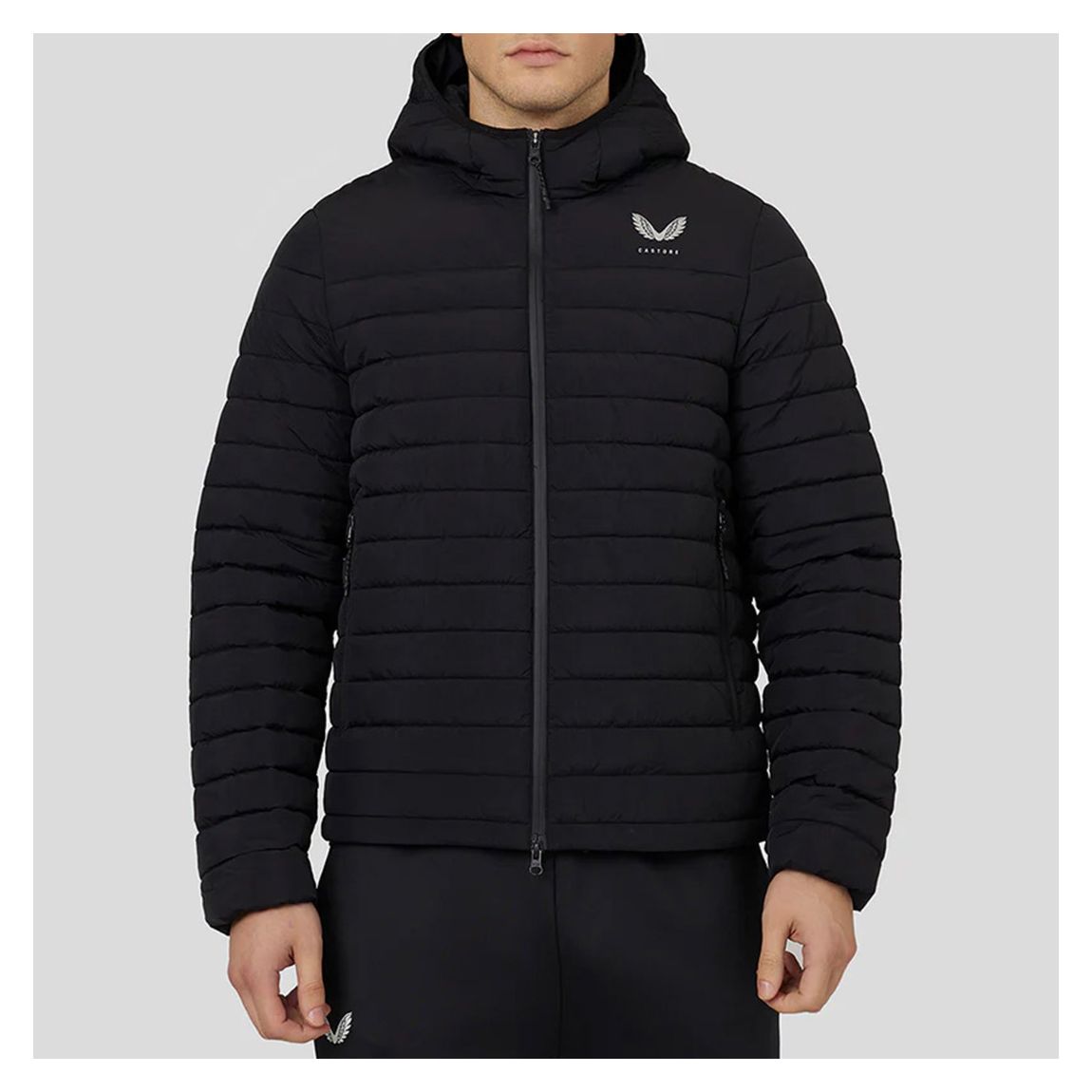 Black Hooded Puffer Jacket main product photo