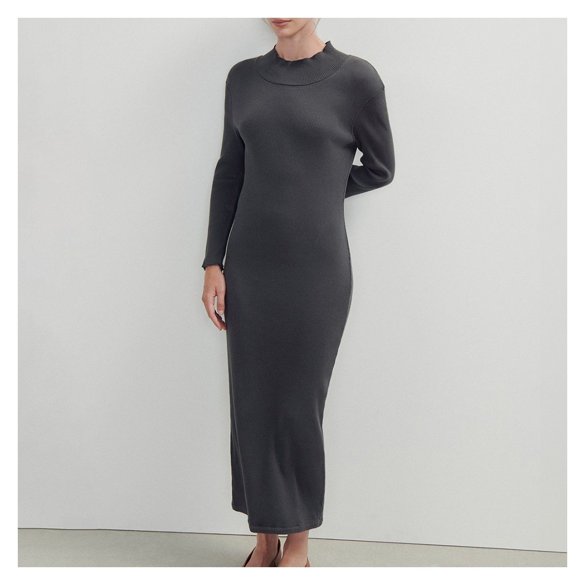 Charcoal Fitted Maxi Dress main product photo