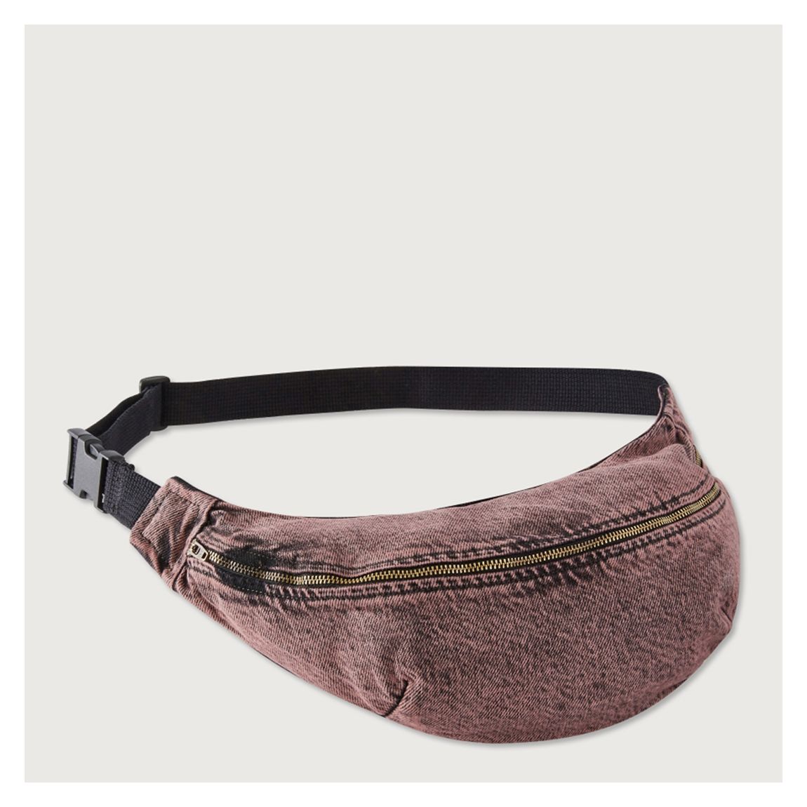 Dark Pink Washed Denim Bum Bag main product photo