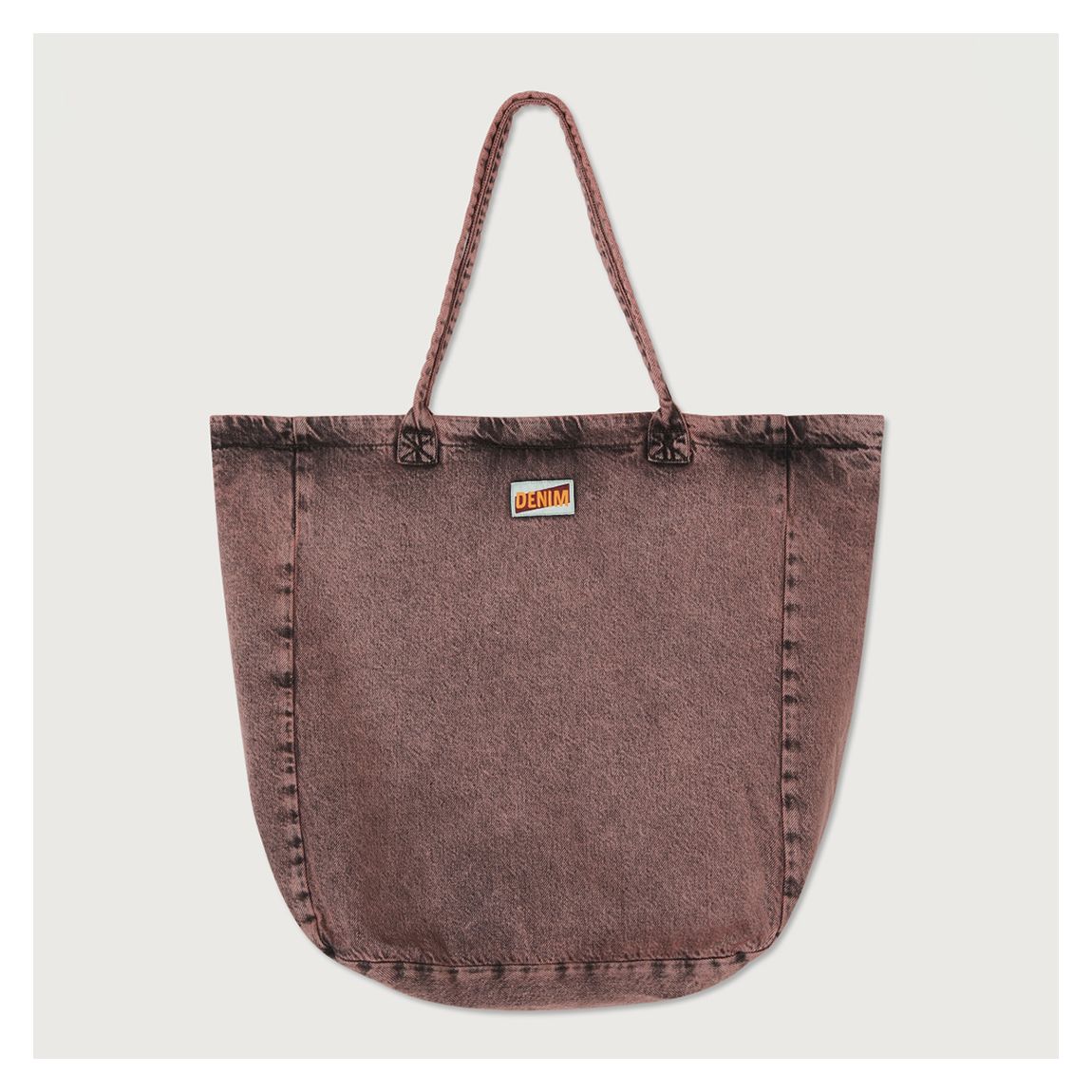 Dark Pink Washed Denim Shoulder Bag main product photo