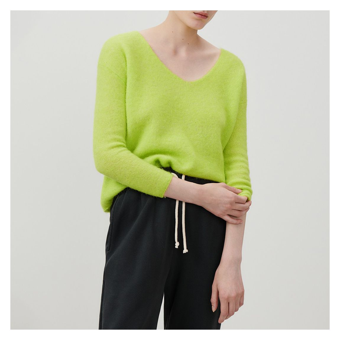 Acid Green Wool Blend Soft Knit Jumper main product photo