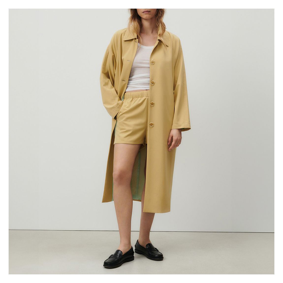 Yellow Longline Trench Coat main product photo