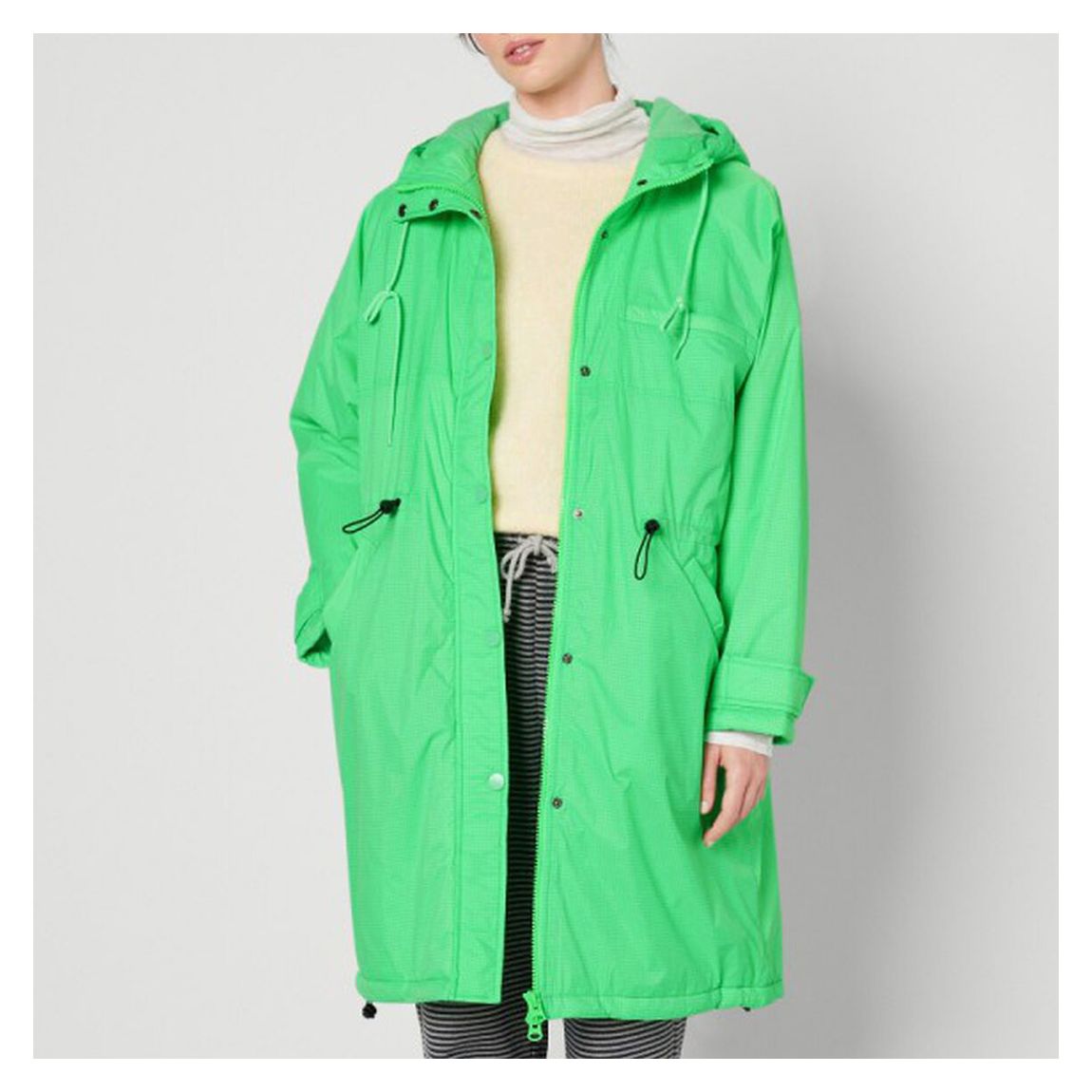 Mint Green Longline Parka Coat main product photo