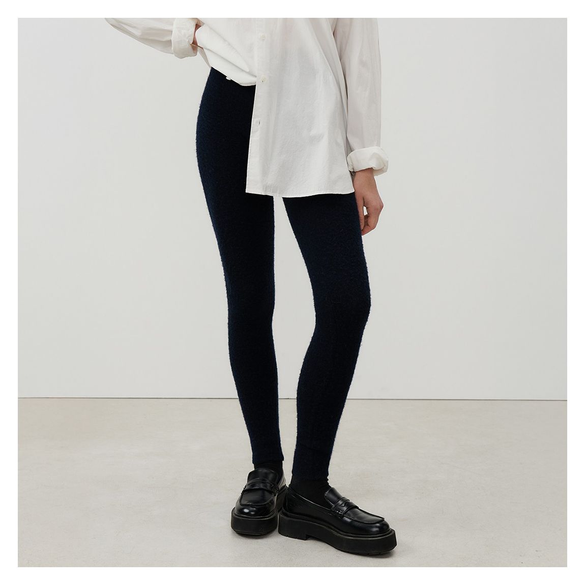 Black Knit Wool Blend Leggings main product photo