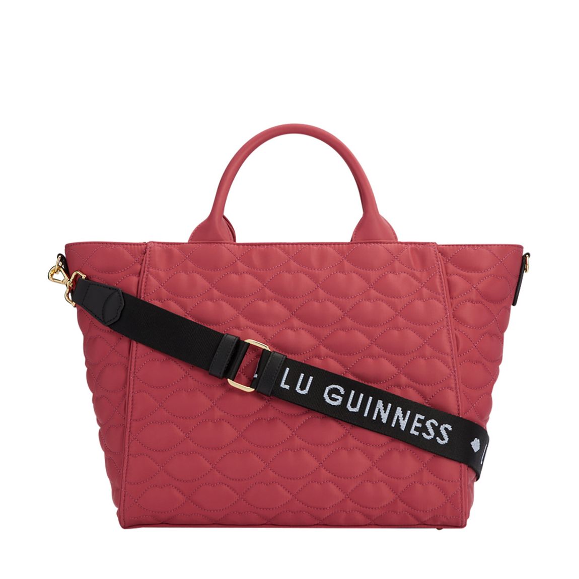 Dusky Pink Black Quilted Lips Carly Tote main product photo