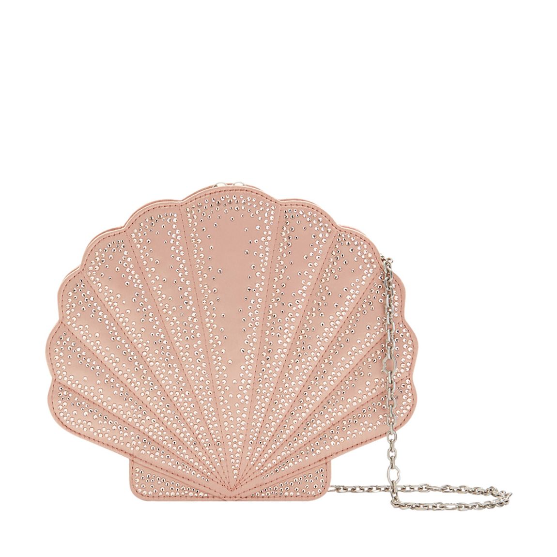 Powder Satin Shell Clutch With Swarovski Crystals main product photo