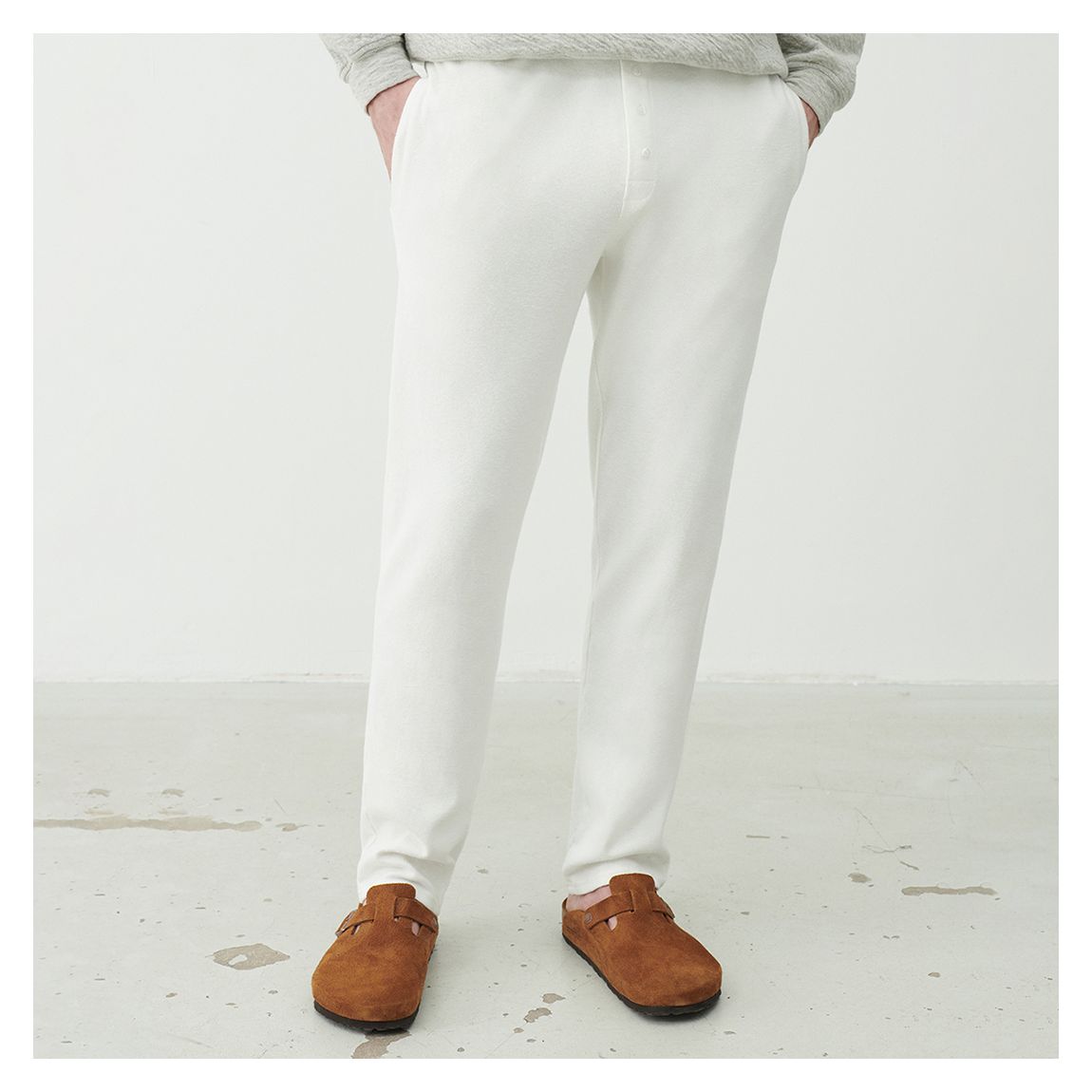 White Slim Fit Soft Joggers main product photo