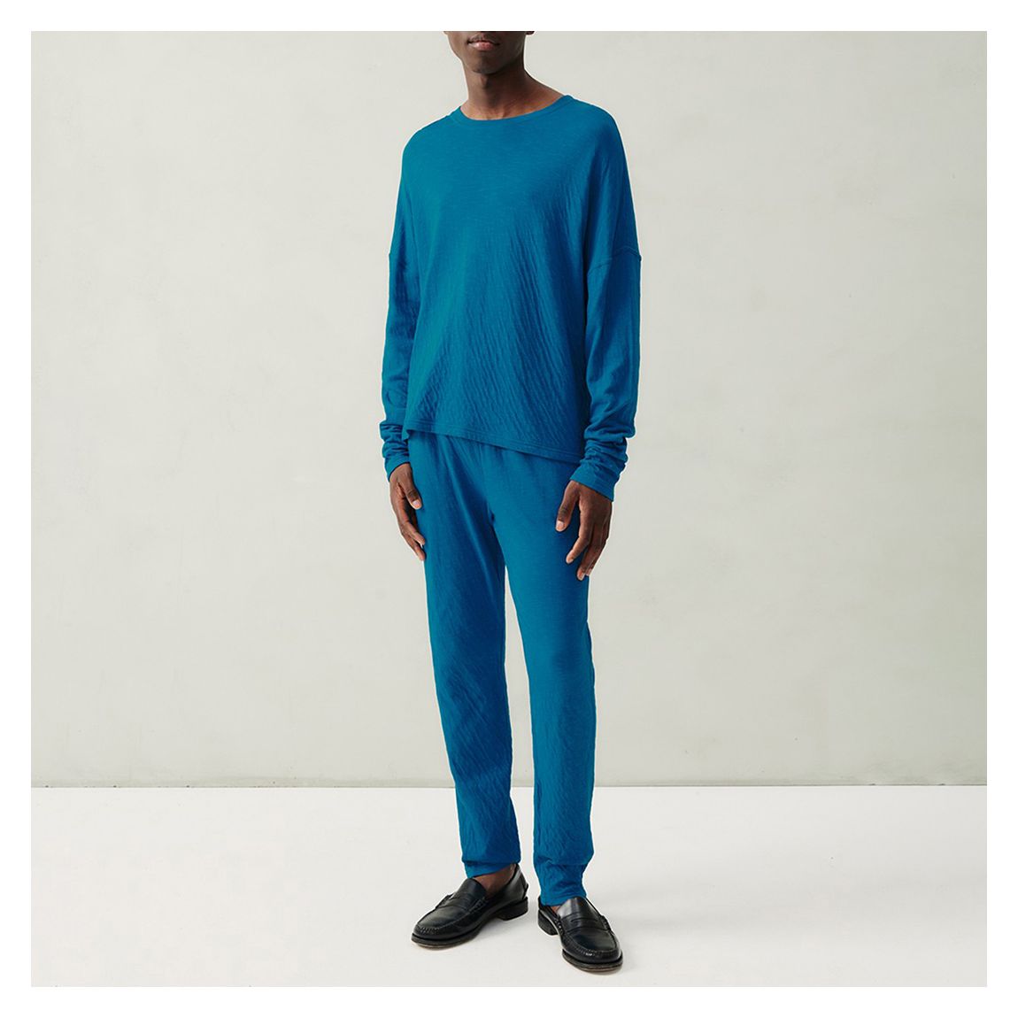 Teal Slim Fit Cotton Joggers main product photo