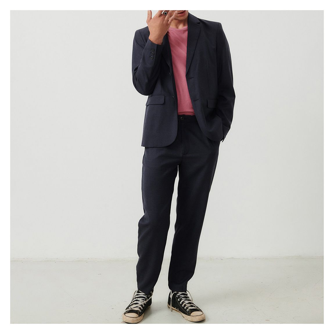Navy Tailored Fit Wool Blazer main product photo