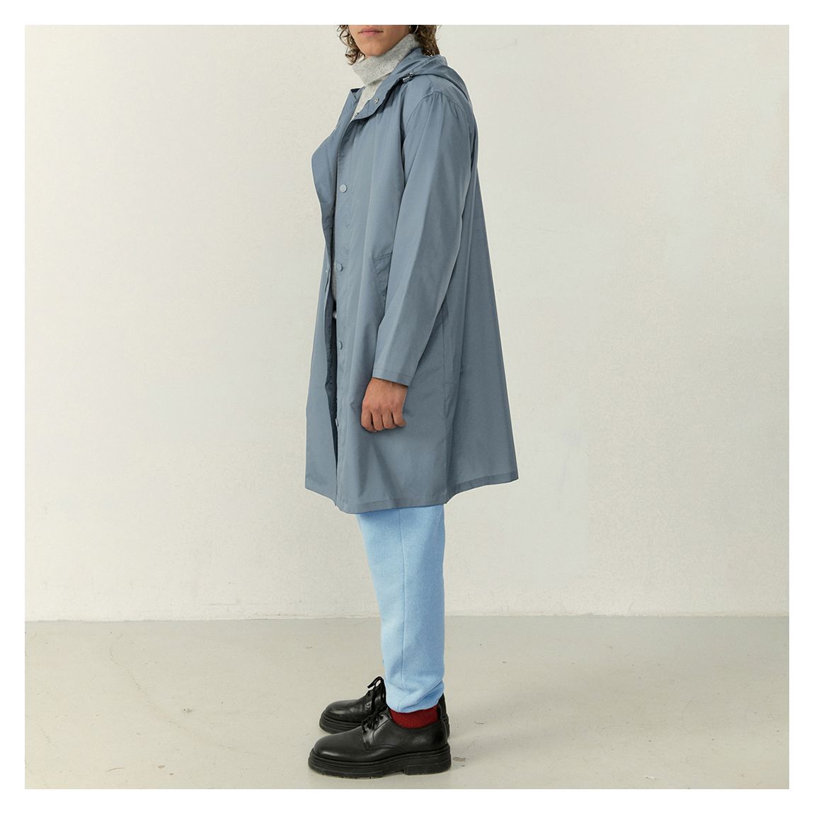 Baby Blue Longline Parka Jacket main product photo