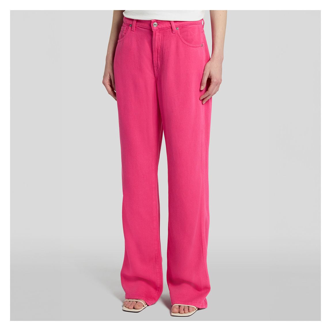 Pink Tess Straight Trousers main product photo
