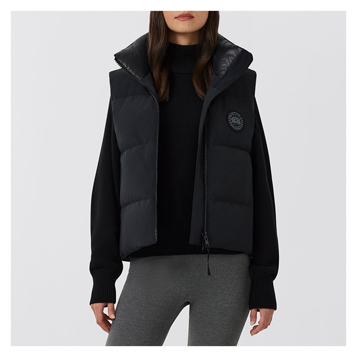 Black Grandview Cropped Gillet main product photo