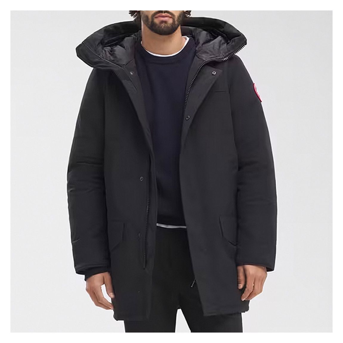 Black Langford Parka Coat main product photo