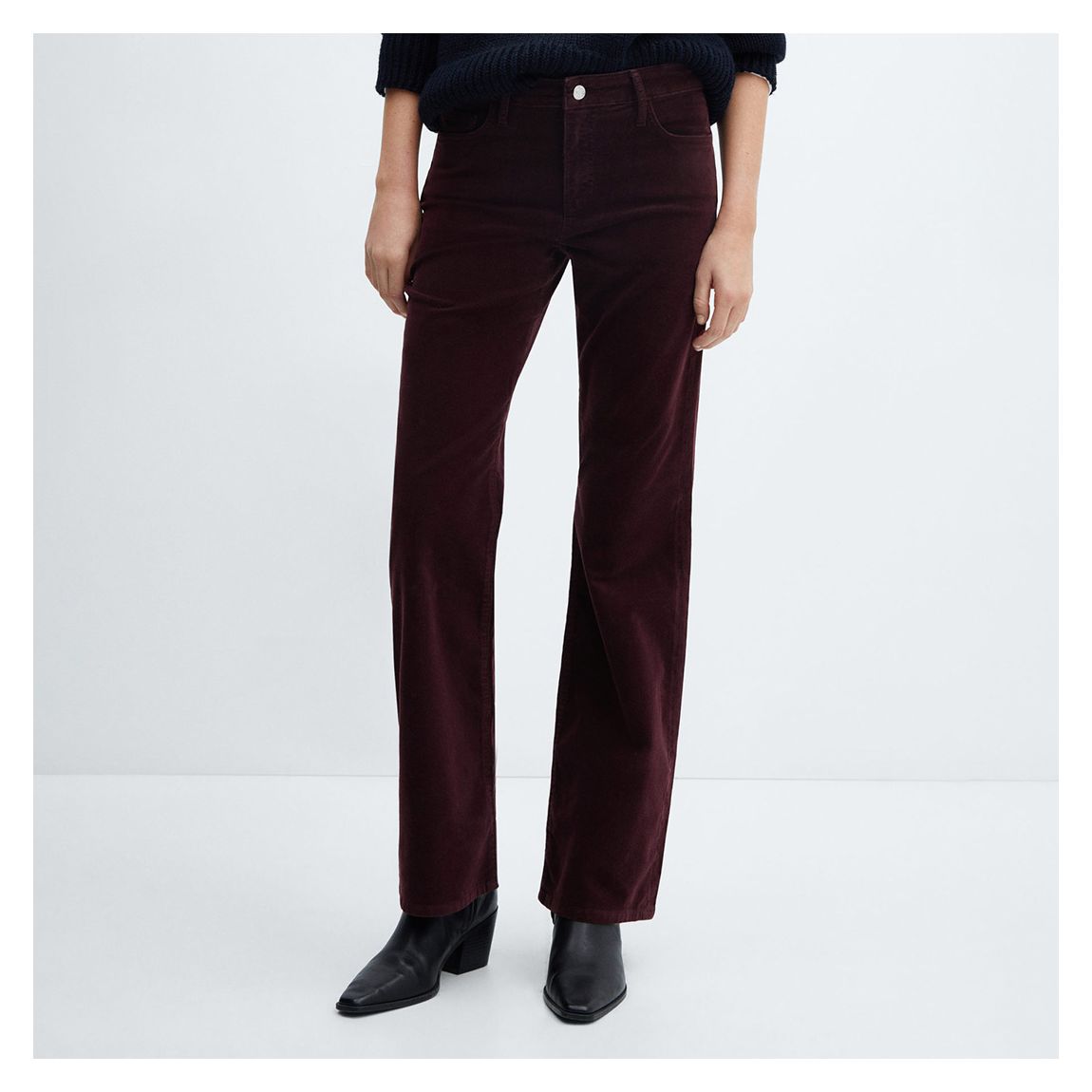 Burgundy Flare Leg Corduroy Trousers main product photo