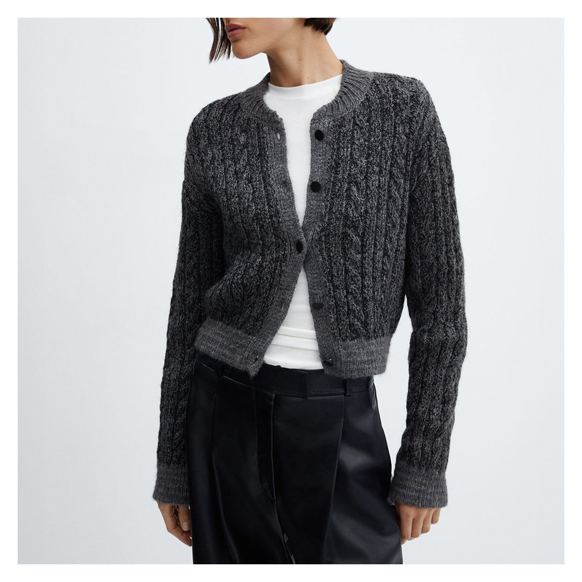 Charcoal Chunky Knit Cardigan main product photo