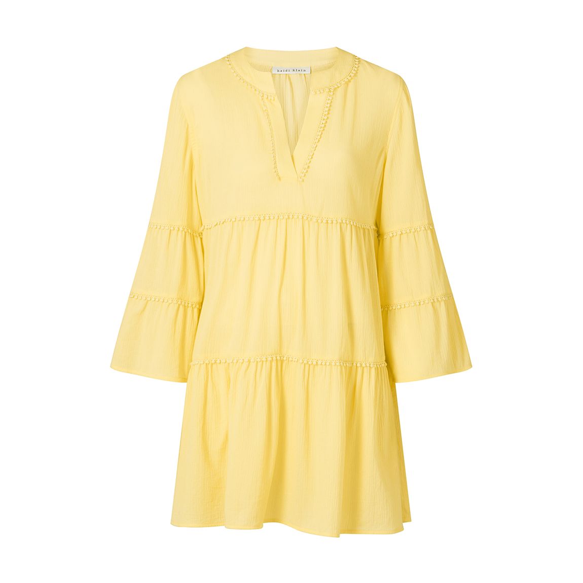 Yellow Clifton Beach V-Neck Flared Sleeve Kaftan main product photo