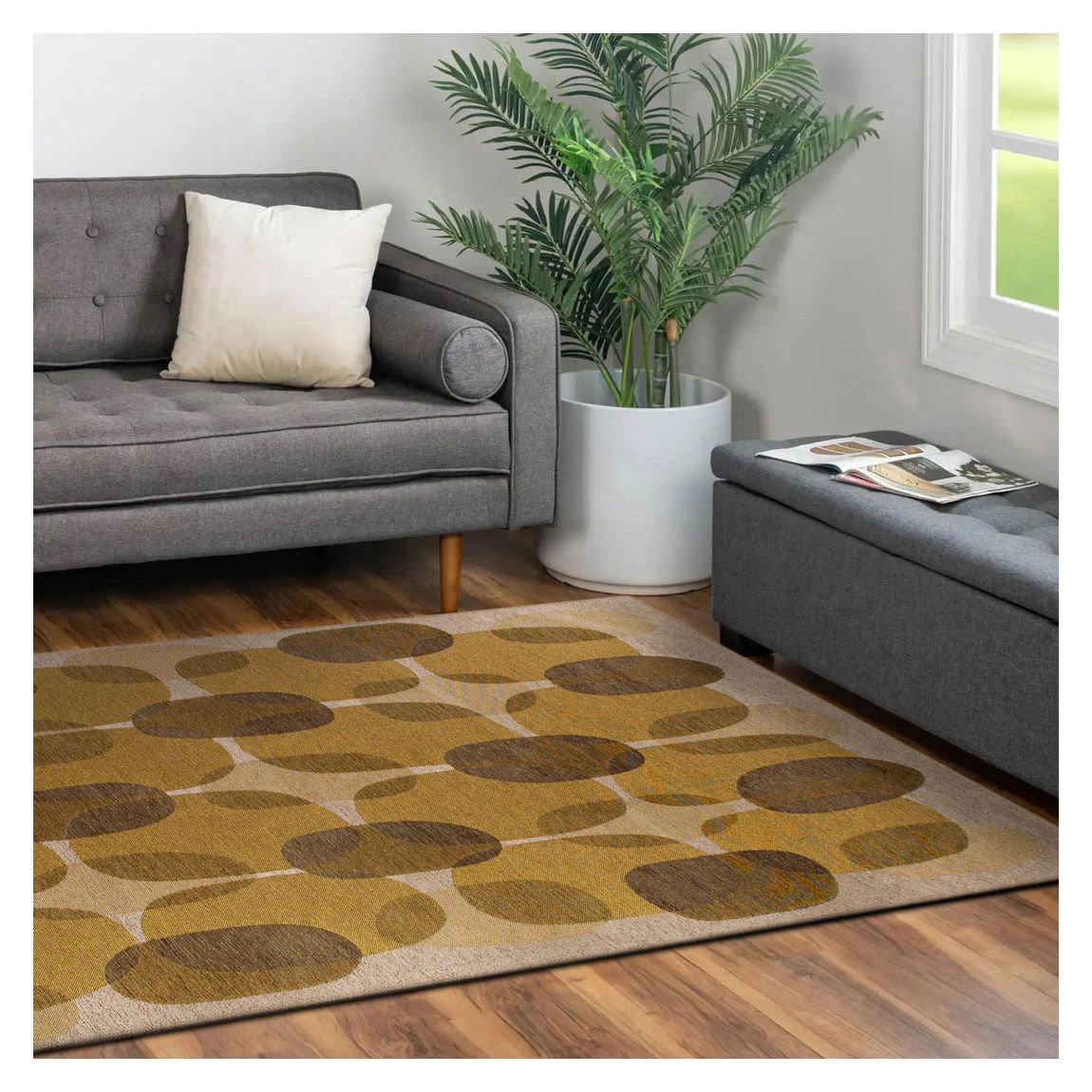 Cafe - Montain Trail 240x340cm Rug, Gold main product photo