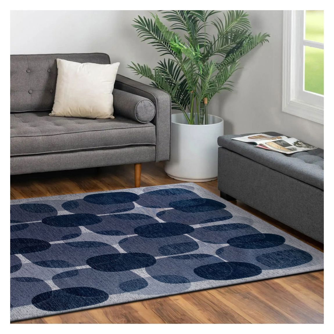 Cafe - Night Shift 240x340cm Rug, Blue main product photo