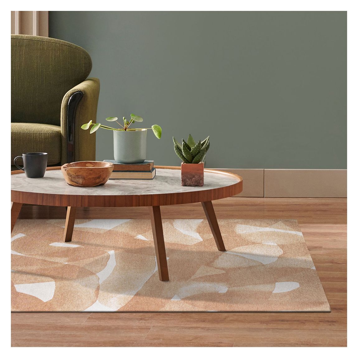 My way - Tan 140x200cm Rug, Rose main product photo