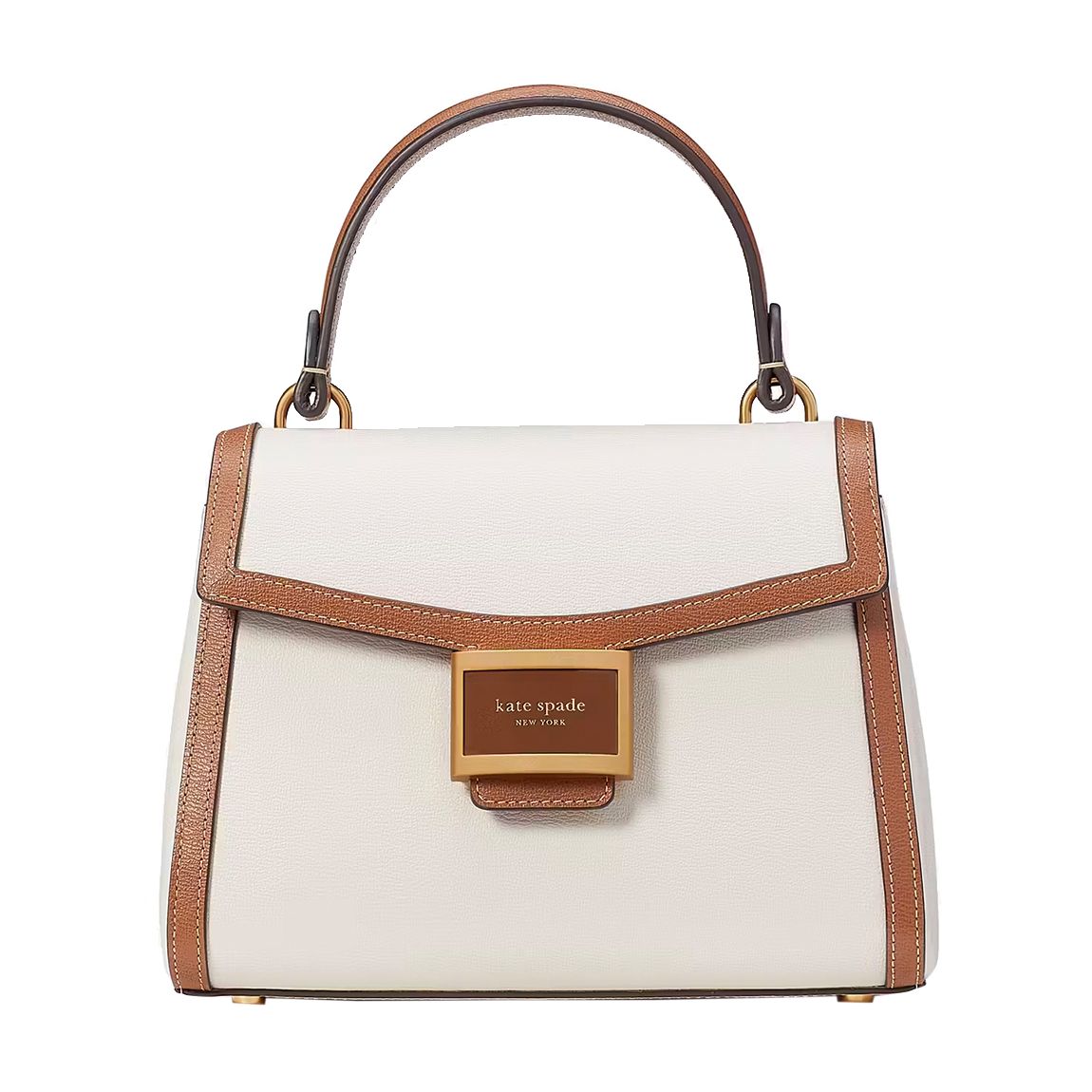 Katy Colorblocked Textured Leather Small Top Handle main product photo