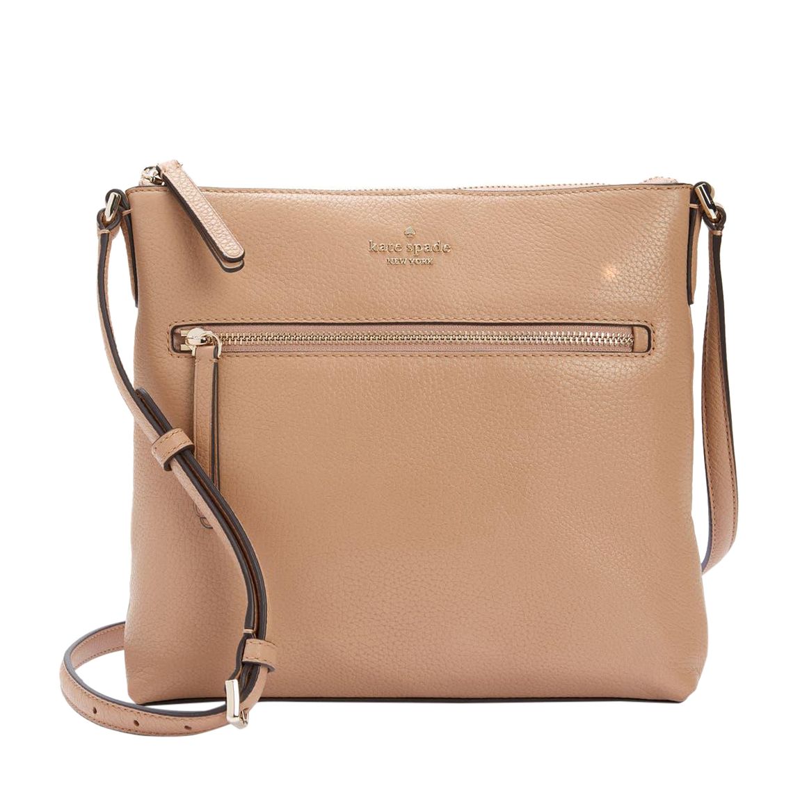 Light Fawn Jackson Pebbled Leather Top Zip Crossbody main product photo