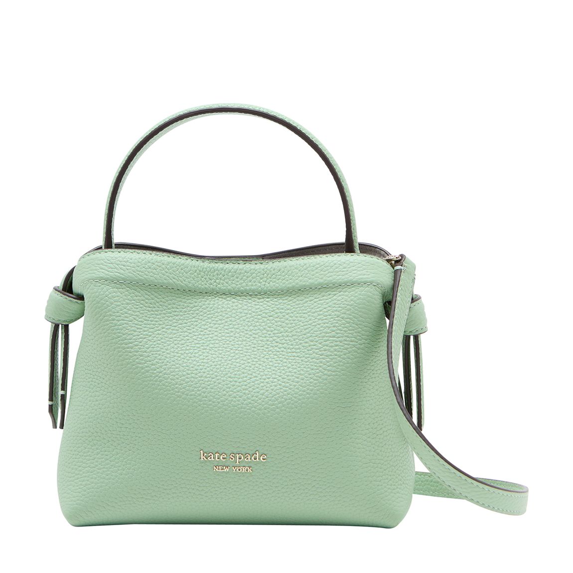 Beach Glass Knott Pebbled Leather Mini Crossbody Tote main product photo