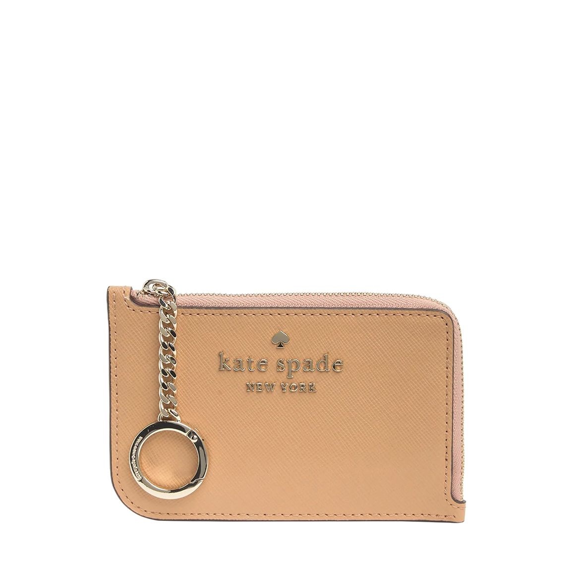 Light Fawn Cameron Saffiano Leather Mediuml-Zip Card Holder main product photo